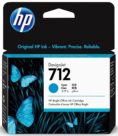 Mực in HP 712 29ml Cyan Ink Cartridge (3ED67A)