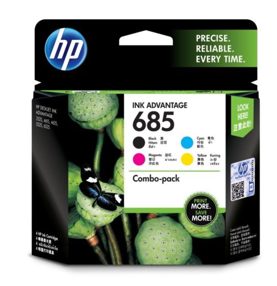 Mực in HP 685 4-color Ink Advantage Cartridges Pack, CMYK, COMBO PACK (F6V35AA)