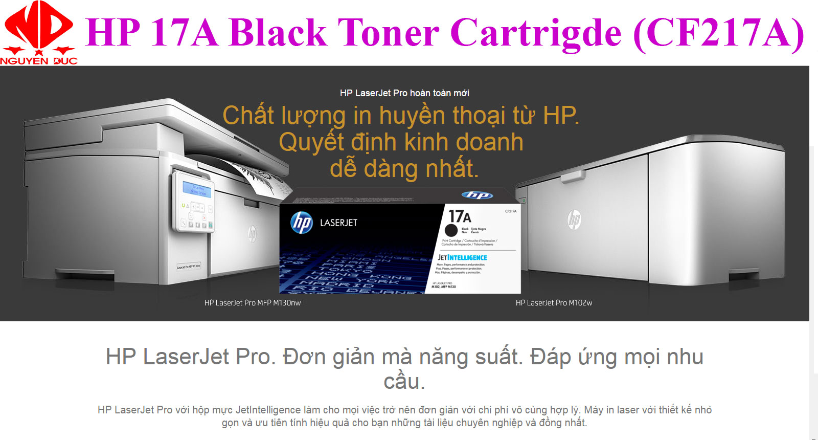 Báo giá mực in CF217A dùng cho máy HP LaserJet Pro MFP M130fn