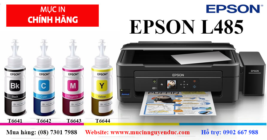 Đại lý phân phối mực máy in Epson L485 chính hãng giao hàng tận nơi tại Quận Thủ Đức (Epson L485)