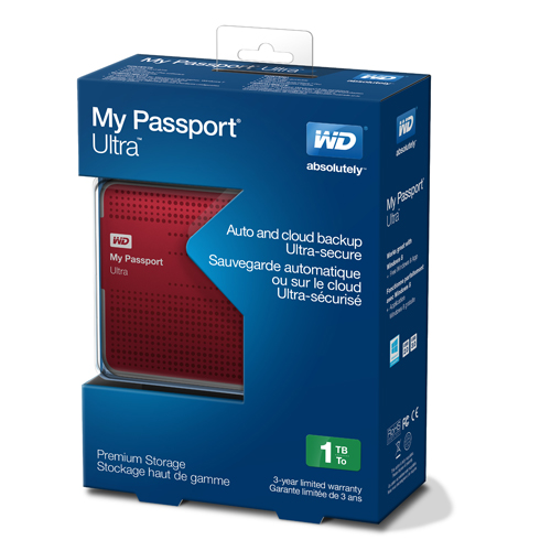WD My Passport Ultra 1TB, Red (WDBZFP0010BRD)