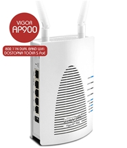 Draytek Vigor AP900, Giga PoE Access Point, Dual band AP (2.4 & 5Ghz), 2 Anten chuẩn N 300Mbps, Radius server, USB printer, Multi SSID, Vlan 802.1q