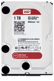 WD Red 1TB NAS Hard Drive: 1 to 8-bay RAID Hard Drive: 3.5-inch SATA 6 Gb/s, IntelliPower, 64MB Cache (WD10EFRX)