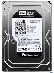 WD Black 500GB Performance Desktop Hard Drive: 3.5-inch, SATA 6 Gb/s, 7200 RPM, 64MB Cache (WD5003AZEX)